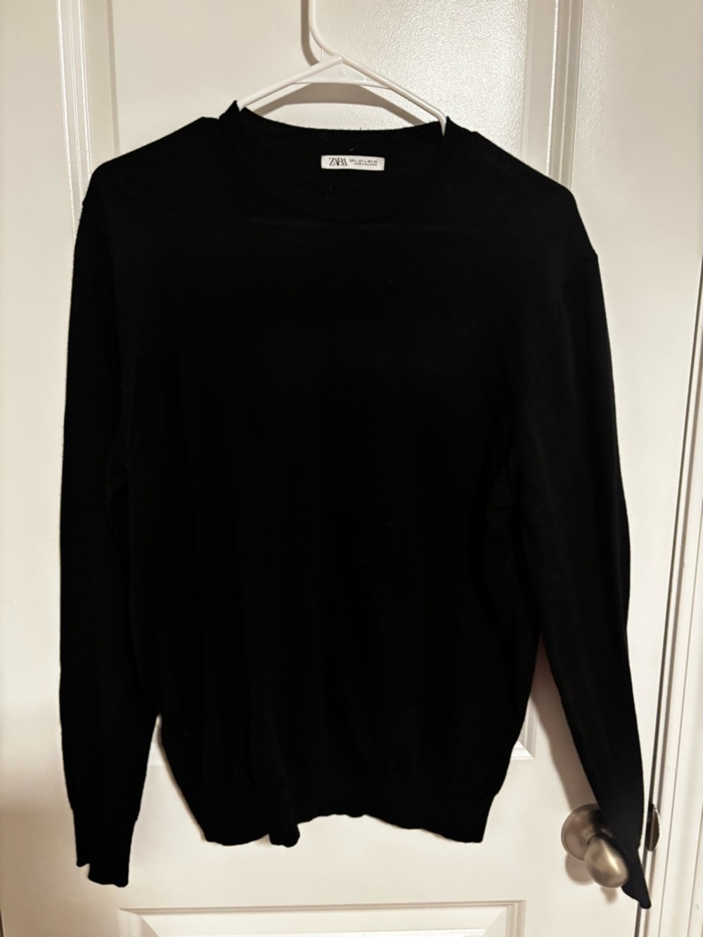 Zara Men Black Crew Neck Knit Sweater